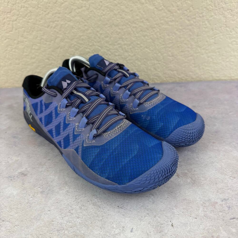 Merrell Vapor Glove 3 Shoes Womens 7.5 Blue Barefoot Minimalist Running Sneakers